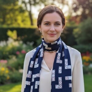 Bill Blass Rare 1970s Vintage Silk Domino Scarf